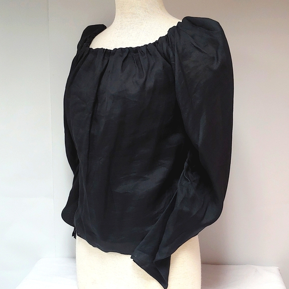 Frame Black Off the Shoulders Shirt Size M - Picture 4 of 11
